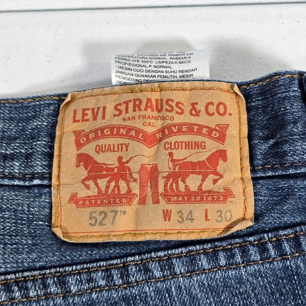 Levi Strauss & Co 527 Mens Bootcut Jeans Dark‎ Wash Size 34x30